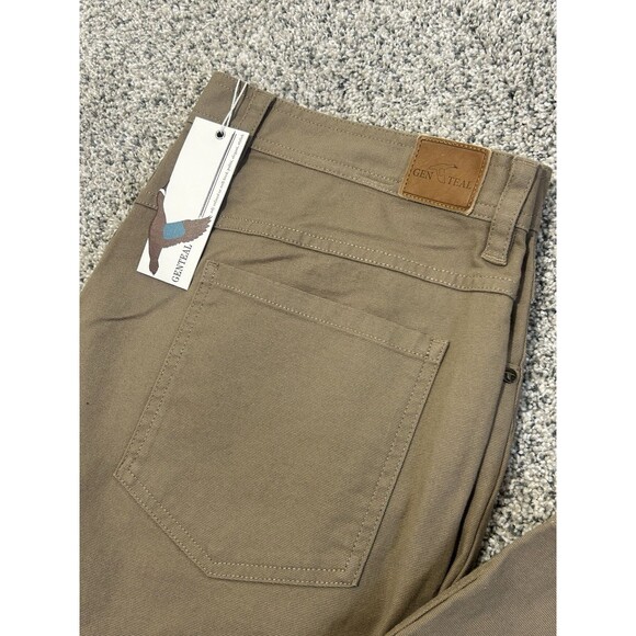 NWT Genteal Men's Pants Size 36 x 32 Flex Canvas 5-Pocket Stretch 988 Walnut - Picture 2 of 6